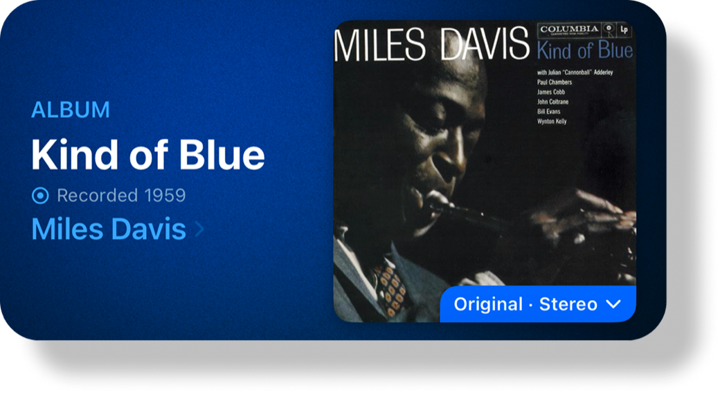 Album page for Miles Davis — Kind of Blue
